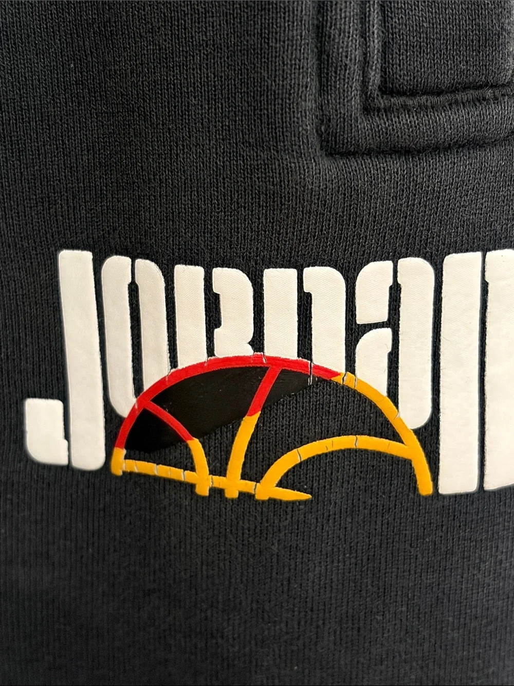 Jordan Black Jogger Sweatpants with White Jumpman & Team Graphic